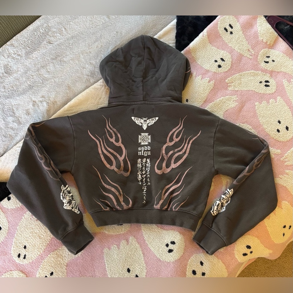 Darc Sport - Rare Moth Flame Cropped Hoodie - Picture 2 of 3